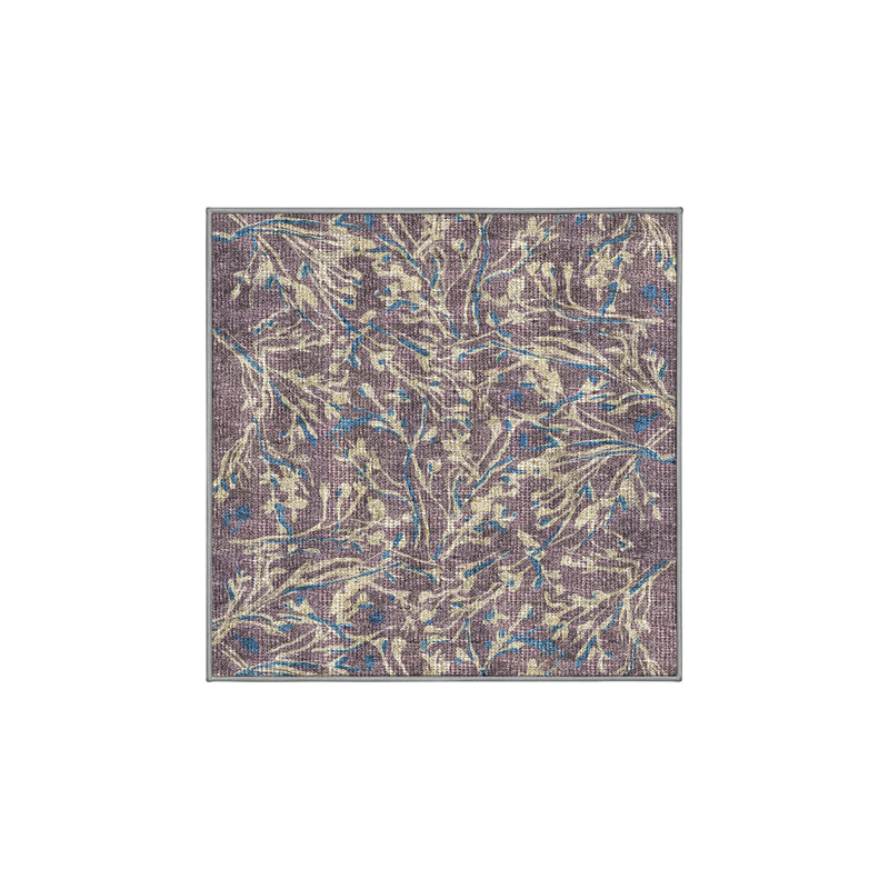 Tillbury Hand Loomed Washable Floral Indoor Rug, Square 4'