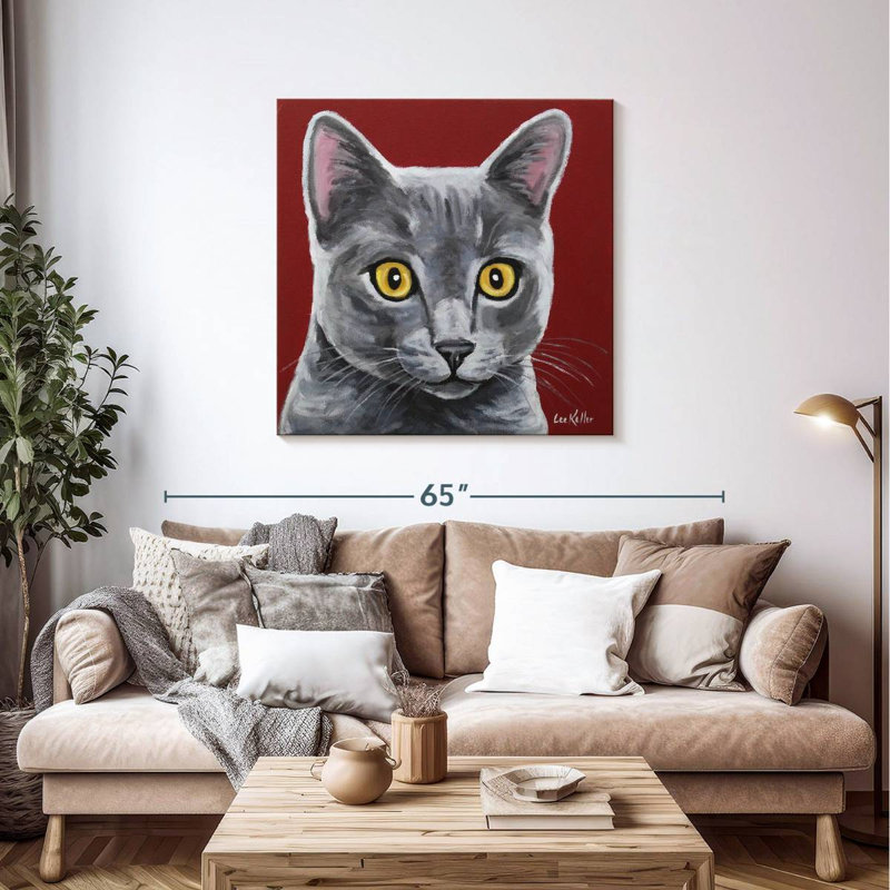 Crowle gris chat Oliver, H 39 po x l 39 po