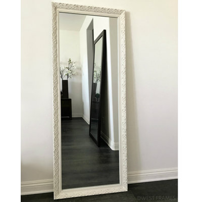Bella French Ornate Embossed Wood Framed Leaner Floor Mirror