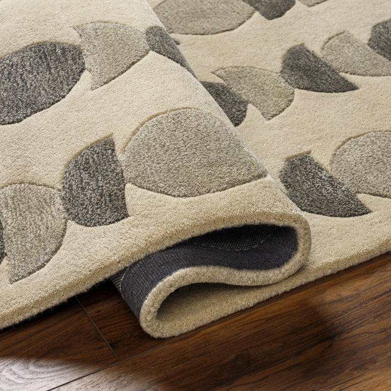 Rectangle Balla Hand Tufted Wool/Viscose Area Rug in Taupe, Rectangle 8' x 10'