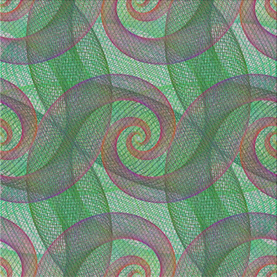 Tapis vert/rouge à motifs