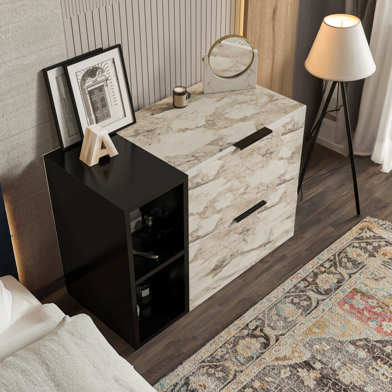 Orpheus 33" Wide Dresser with 2 Drawer, Ephesus/Black