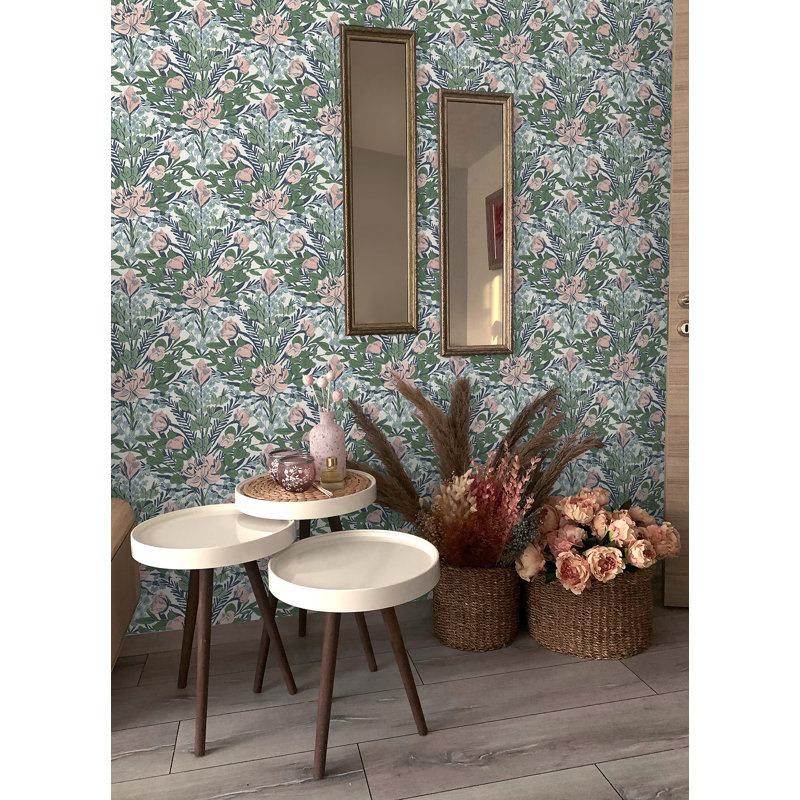 Rouleau de papier peint à peler et coller Soft Moody June Blooms L 18 pi x l 20,5 po