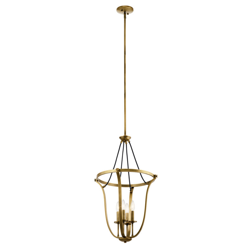 Luminaire suspendu en forme de urne unique / remarquable à 4 lumières Epes, Laiton naturel