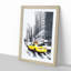 A Yellow Taxi Cab in New York Abstract Art - Framed Print-55629202-55629199
