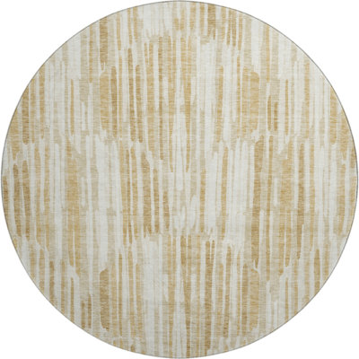 Premium Machine Washable Tweedy Gold Rug