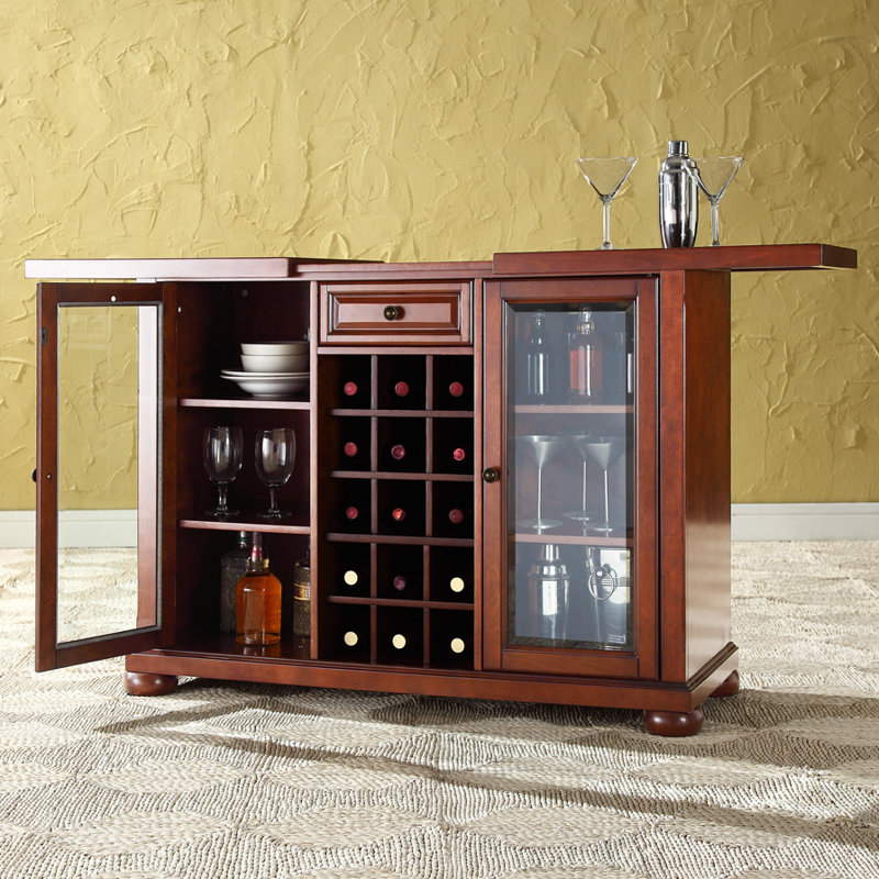 Armoire de bar Hedon, Cerisier classique