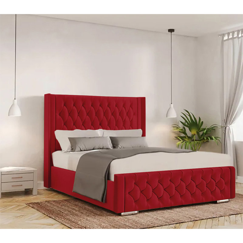 Athlene Upholstered Bed Frame, Single (3'), Red