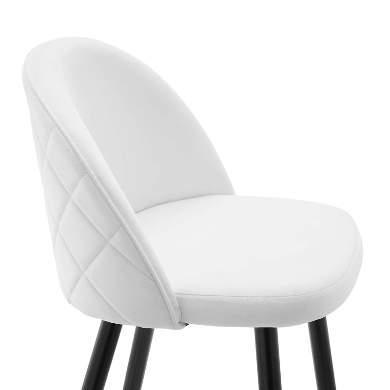 Cordial Bar Stools - Set of 2, White Velvet, Counter Stool (25" Seat Height)