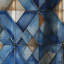 Rustic Cobalt Lattices Elegance - Rideau abstrait - Rideau géométrique occultant - 1 panneau-107536515