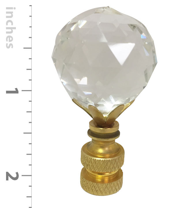Faceted Diamond Cut K9 Crystal Lamp Finial