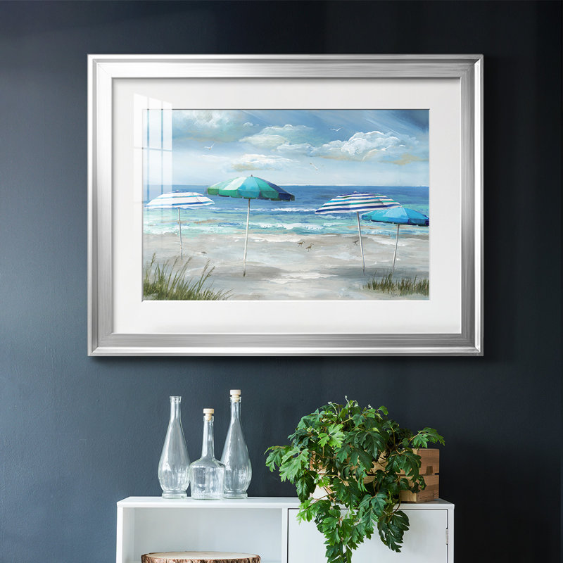 Oceanside, reproduction encadrée sur papier, H 30 po x l 44 po x P 1,5 po, Argent