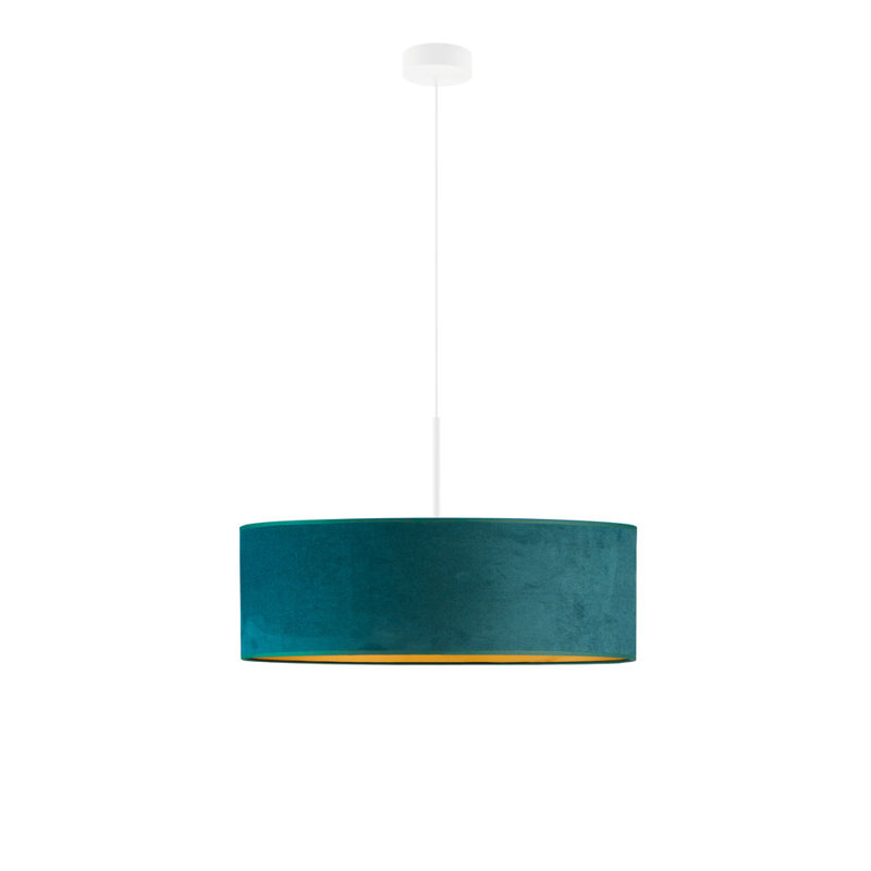 5 - Light Drum Pendant, Teal, White