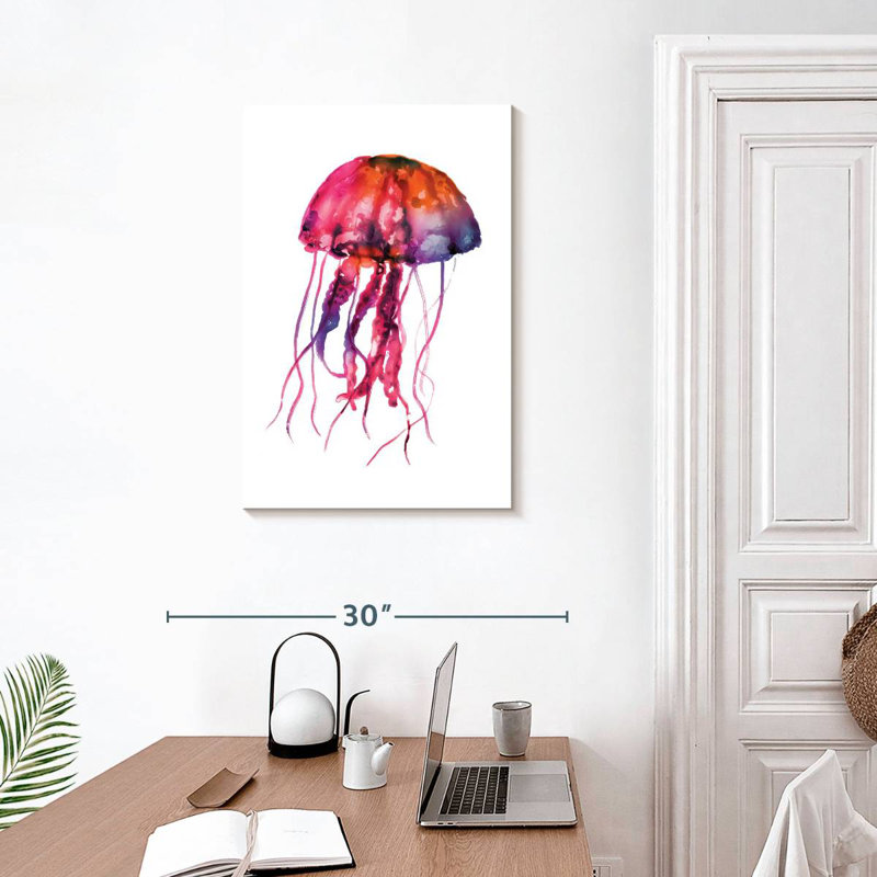 Méduse multicolore, H 30 po x l 20 po