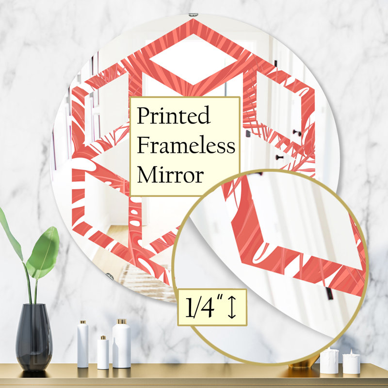 Miroir mural Hexagon Star Tropical Foliage I Coastal, H 31,5 po x l po