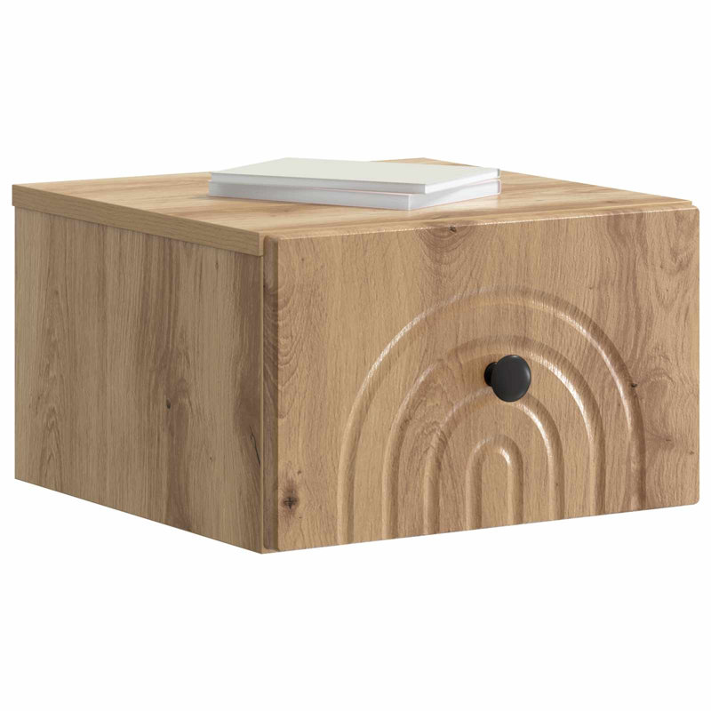 33cm W Manufactured Wood Bedside Table, Artisan Oak
