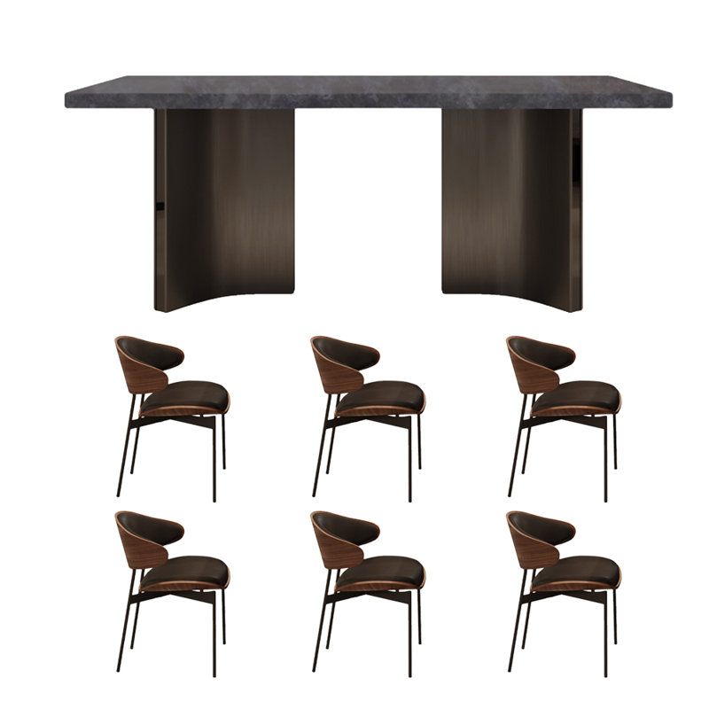Ensemble de salle à manger Rock Plate, H 29,5 po x L 55,1 po x l 31,4 po