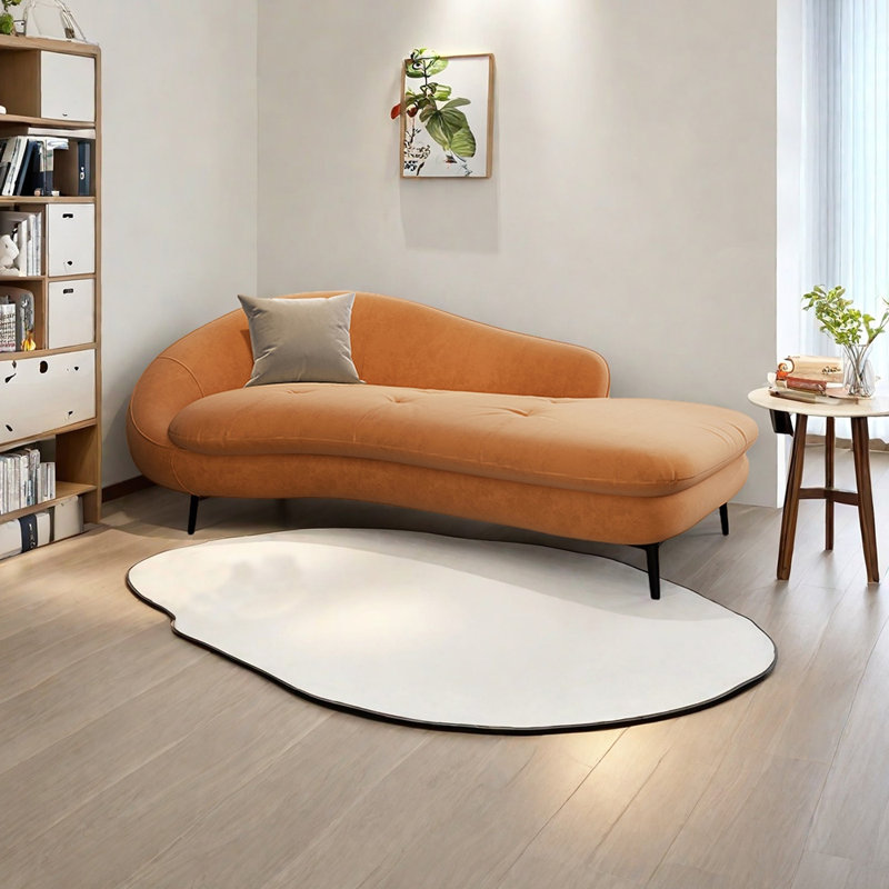 Éponge ergonomique et fauteuil inclinable en bois massif, Face à la gauche, Mélange de polyester orange