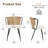 19" Seat Height Rattan Dining Chair Set Of 6 -  Wingback Dining Room Seat With Metal Legs For Home, Kitchen-697157273-671778877