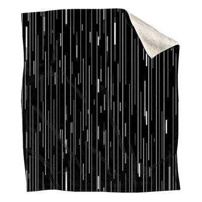 Black White Stripes Fleece Throw Blanket - Pattern Throws for Sofas or Beds