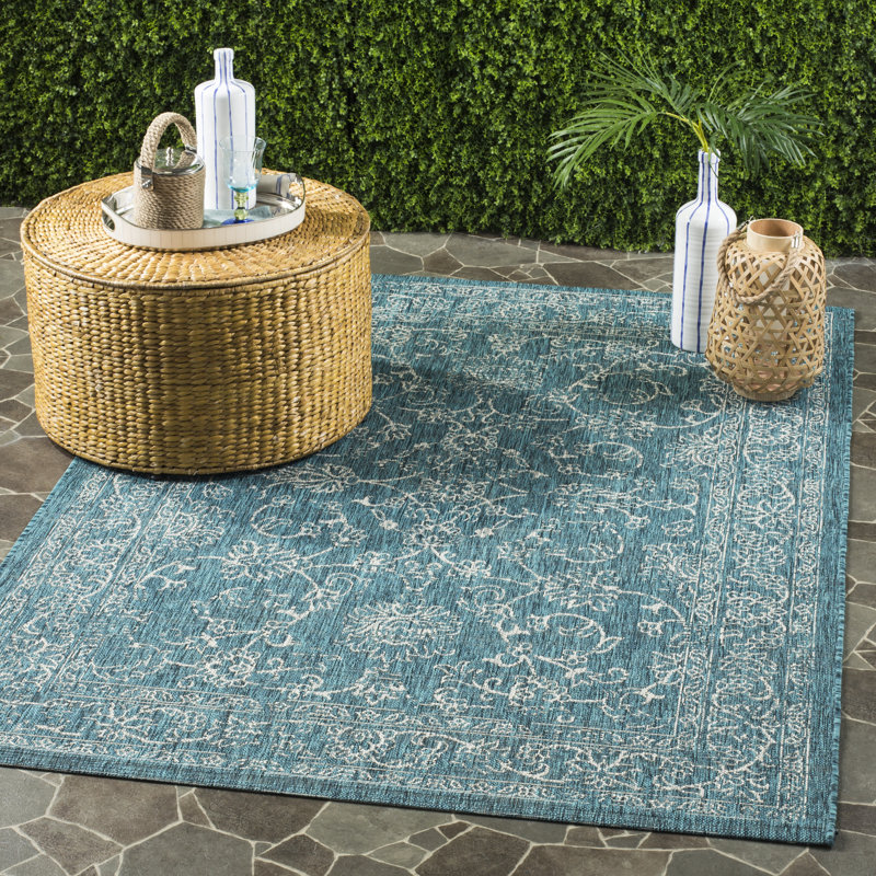Aleca Performance Oriental Indoor/Outdoor Area Rug, Rectangle 5' x 7'