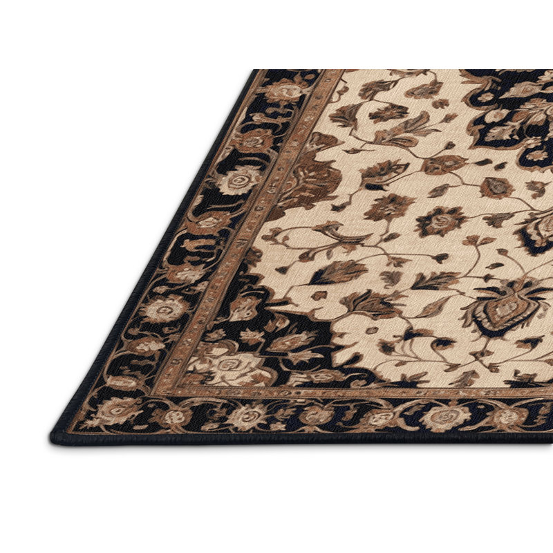 Tapis brun lavable à la machine, Carré 7 pi