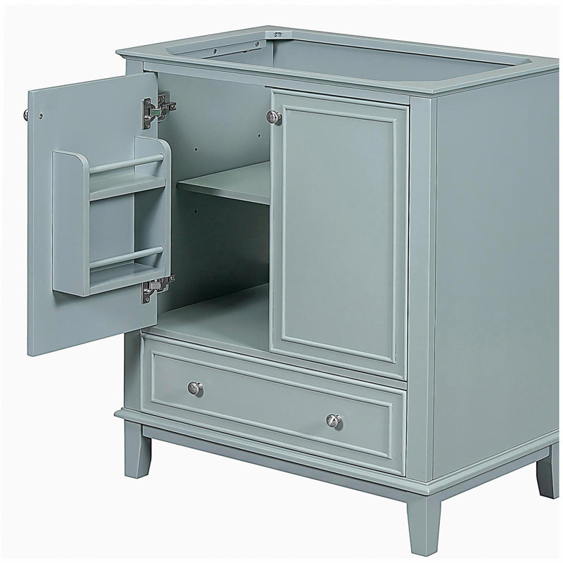 Meuble-lavabo 30 po sans lavabo, base seulement, armoire de salle de bain multifonctionnelle avec porte et tiroir, structure solide et panneau de fibres à densité moyenne