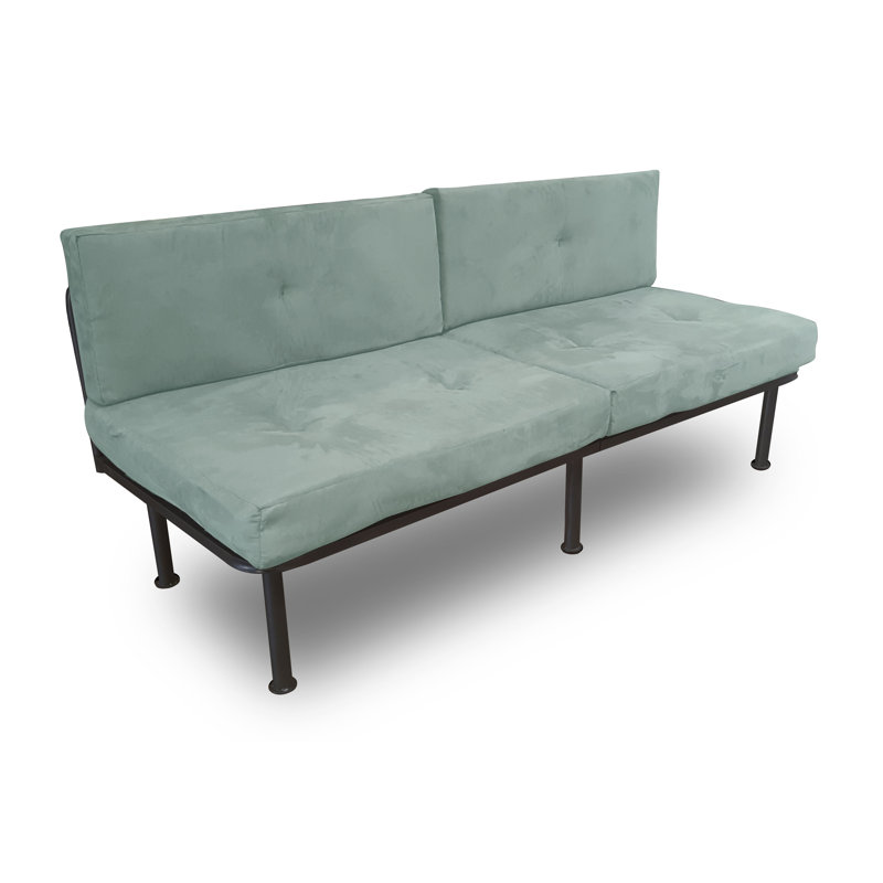 Upholstered 72'' Sofa, Sea Foam Microfiber/Microsuede