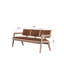 Mid-Century Woven Leather Arm Bench Weathered Natural