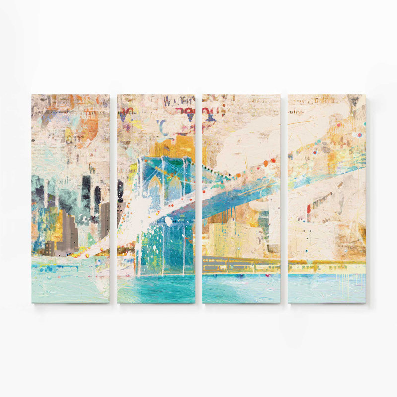 Big Apple Sunrise Parade | Impression sur toile 4 panneaux, H 36 po x l 54 po