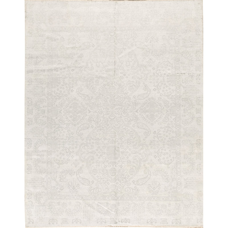 Tapis bleu clair noué à la main de haute qualité
