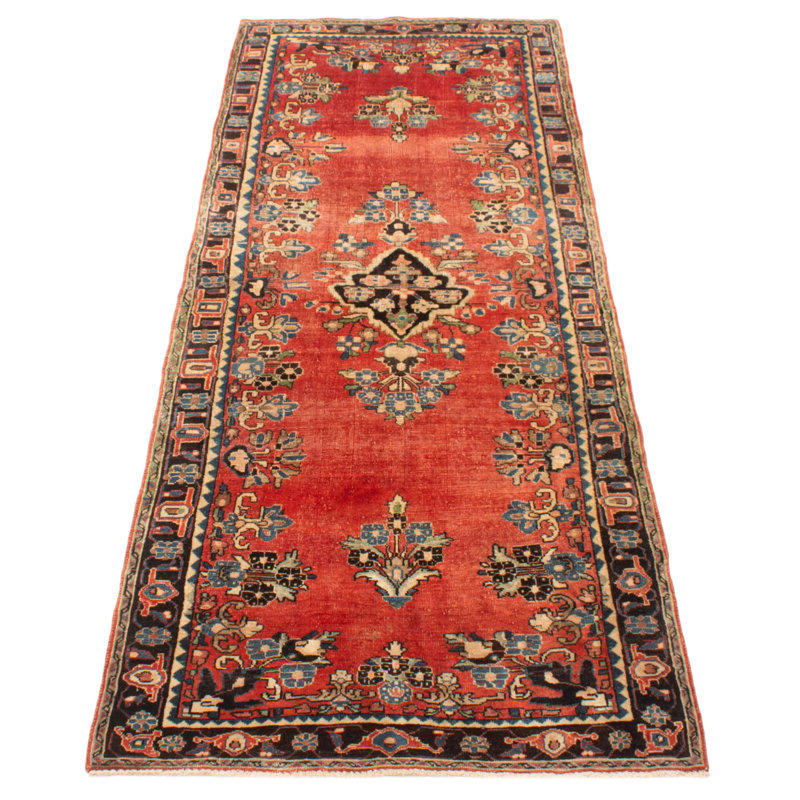 Tapis rouge anadol noué à la main de conception unique 3 pi 7 po x 10 pi 2 po