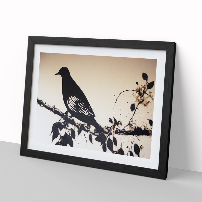 A Fab Dove Bird - Single Picture Frame Print, 34cm H x 46cm W x 2cm D, Black Framed
