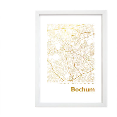 Bochum Map - Single Picture Frame Print