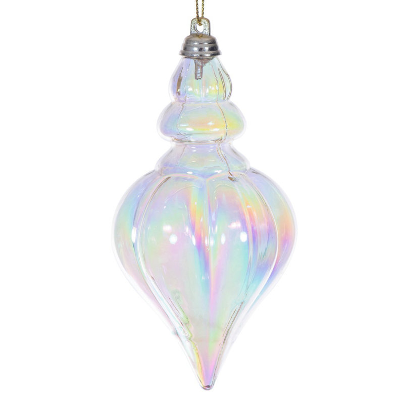 Goutte iridescente de 5 po. Comprend 3 ornements par sac., Champagne