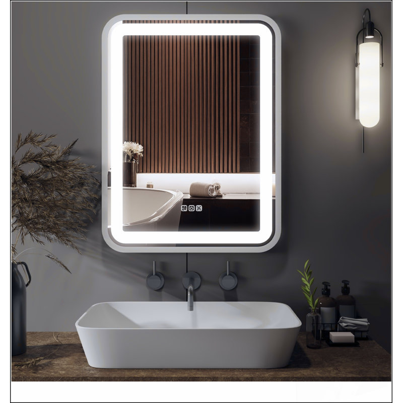 Bathroom Vanity Mirror with Smart LED, Dimmable 3 Colors, Anti-Fog, Memory Function, and Versatile Installation for Modern Bathrooms
