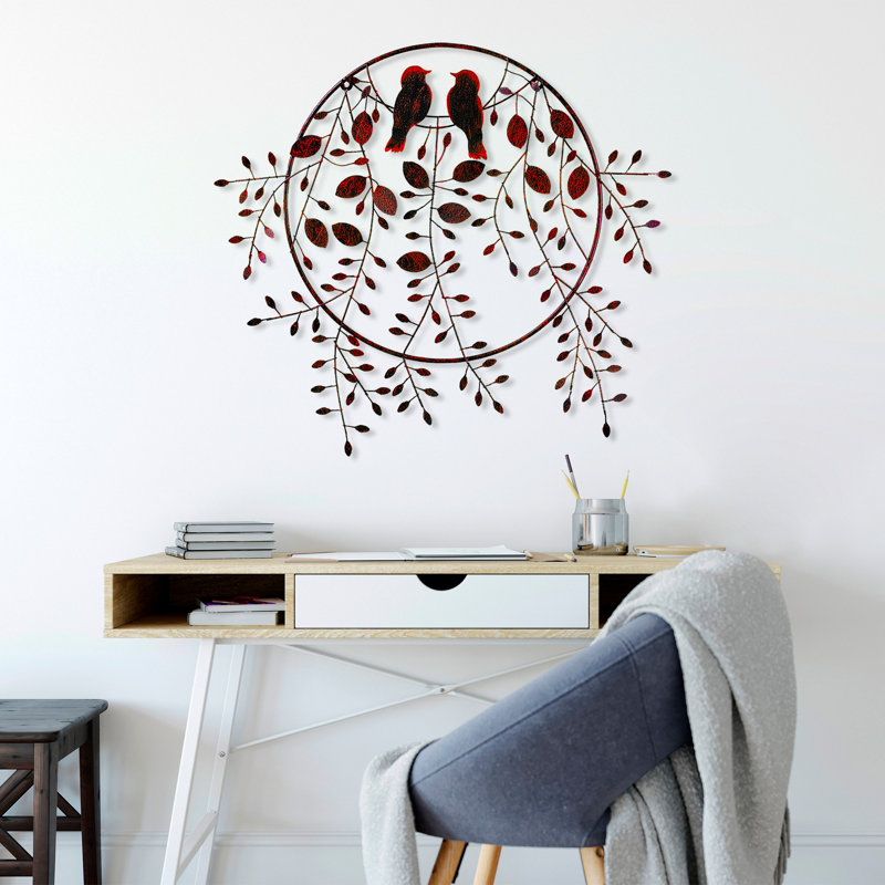Traditional Wall Decor on Metal, Red