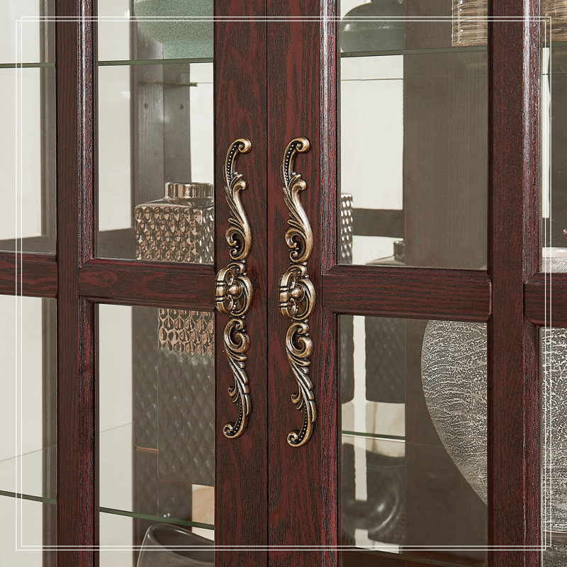 Taumi avec double porte vitrée et tiroir, Cerisier