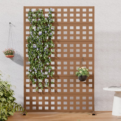 H 72 po x l 47 po x P 16 po avec écran d'intimité en métal et panneau de clôture en treillis pour terrasse