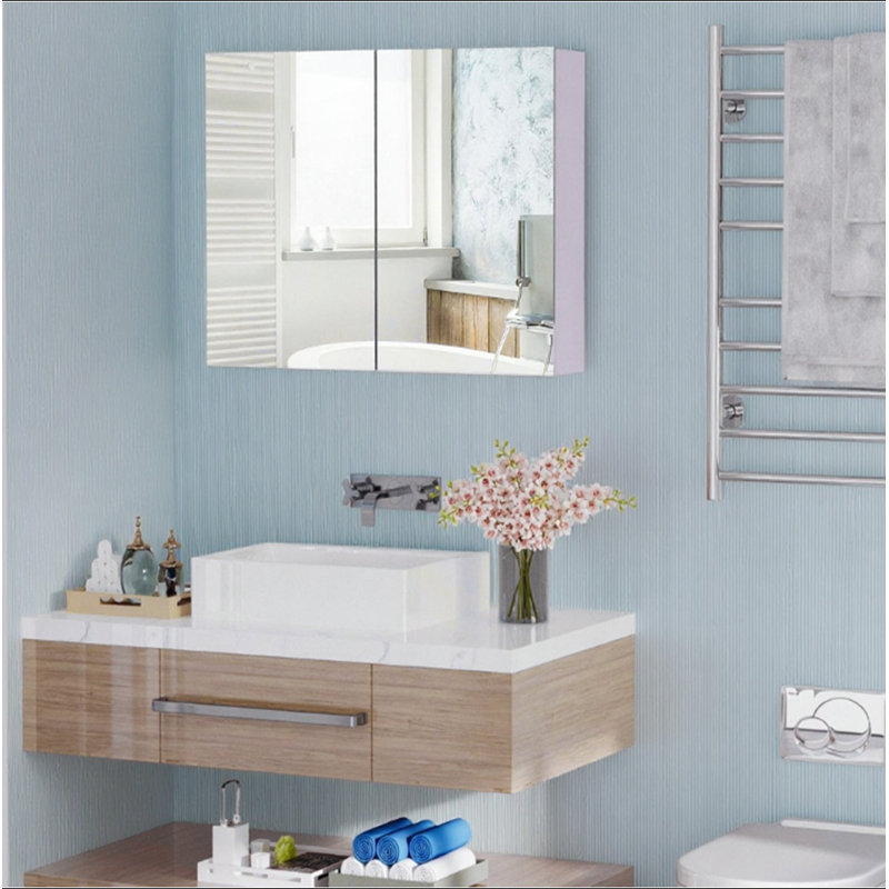 Miroir de salle de bain mural à double porte