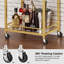 Chariot-bar avec 3 tablettes en miroir, support à vin et porte-verre-2012825341