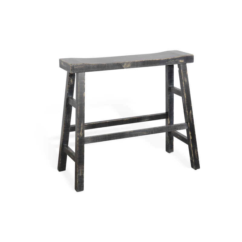 Banc en bois Ashat, Sable noir, H 30 po x l 33 po x P 15,5 po