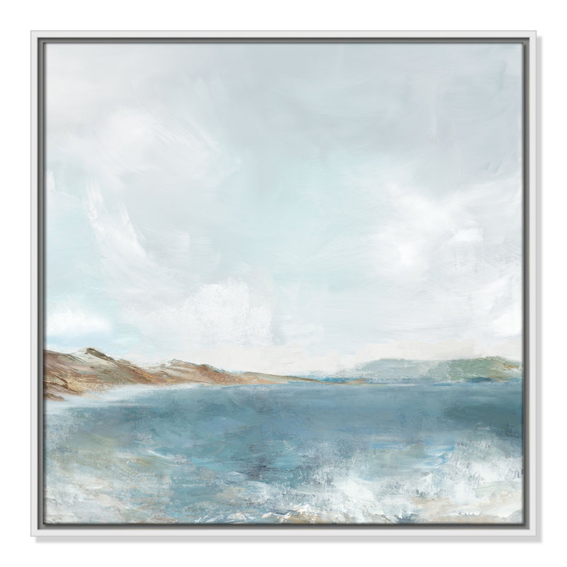 Echoes in Blue Print par PI Studio, H 25,5 po x l 25,5 po, Flotteur blanc