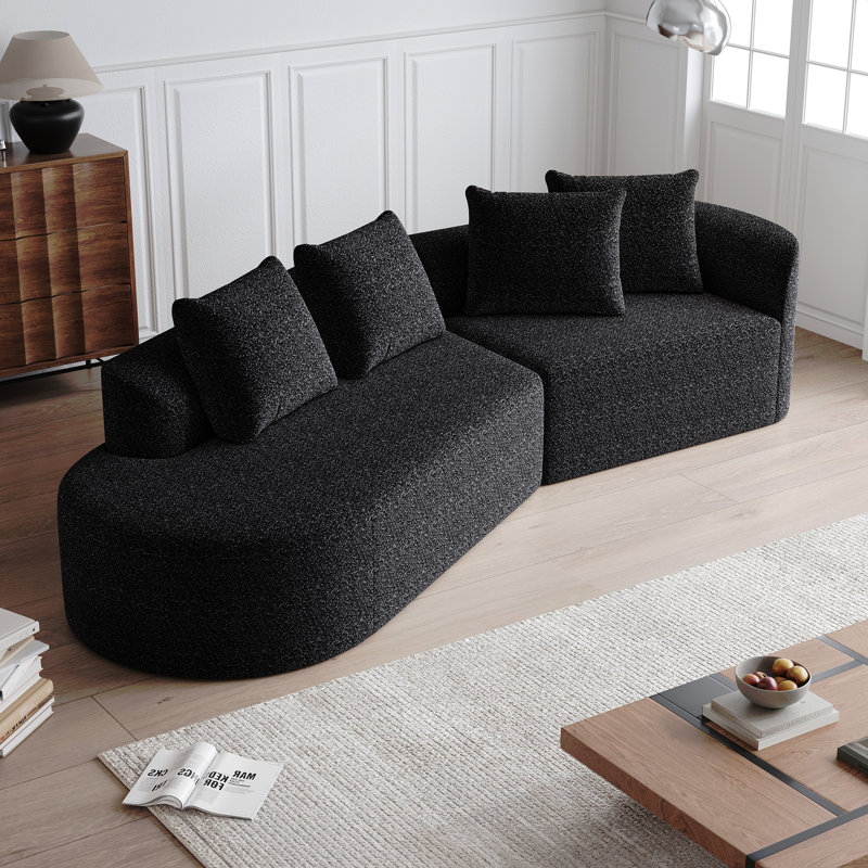 Canapé modulaire surdimensionné et rembourré Modern, Chenille noir