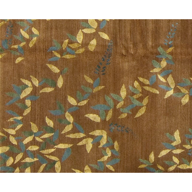 Floral Area Rug in Blue/Brown, Rectangle 8' x 10'