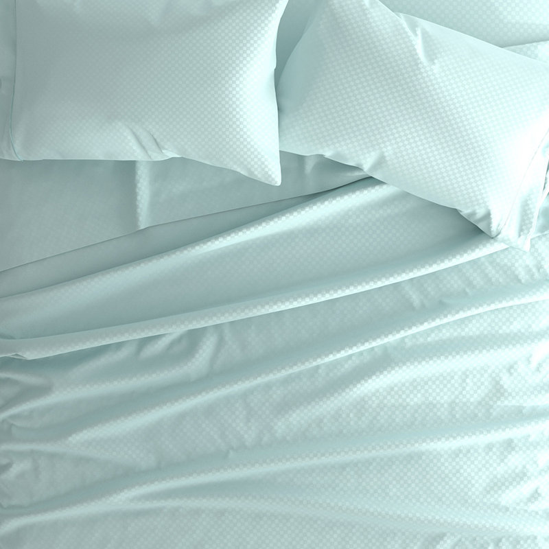 Sateen Double Brushed Microfiber Sheet Set, Full Sheet Set + Fitted Sheet + 2 Pillowcases, Sky Blue