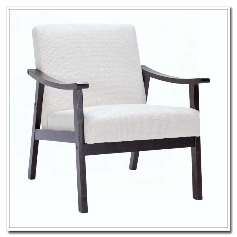 Chaise avec accoudoirs et dossier haut, Blanc ancien