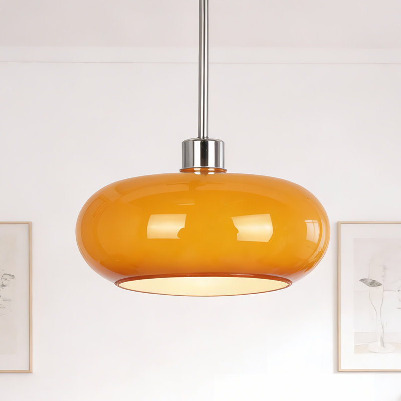 Luminaire suspendu 11 "Mid-Century orange, cordon réglable, ampoule E26 incluse