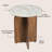 Naomi 18" Rustic Minimalist Marble/Wood X-Base Accent Table-1515385532