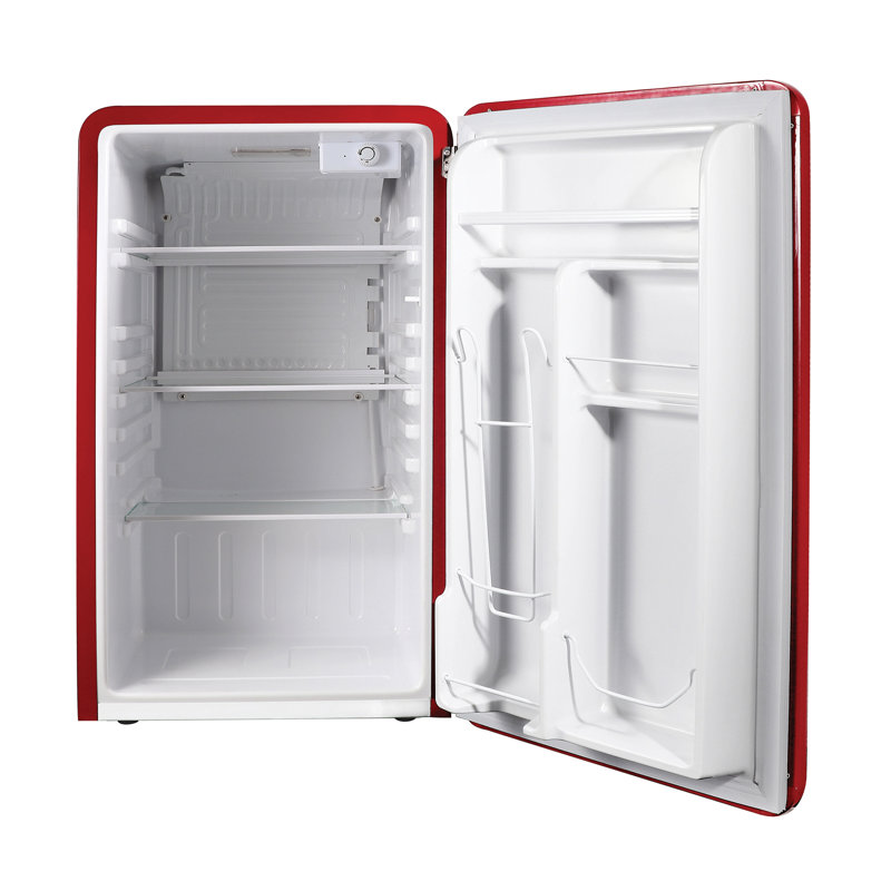 Magic Chef Retro 3.2 Cubic Feet Portable Freestanding Mini Fridge, Red
